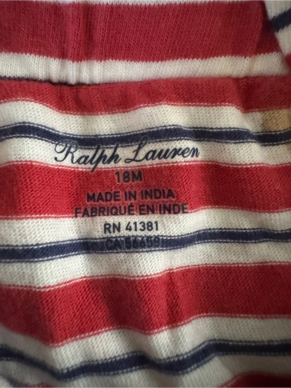 Ralph Lauren Baby Girls 18M Nautical Stripe Jumper Dress Romper